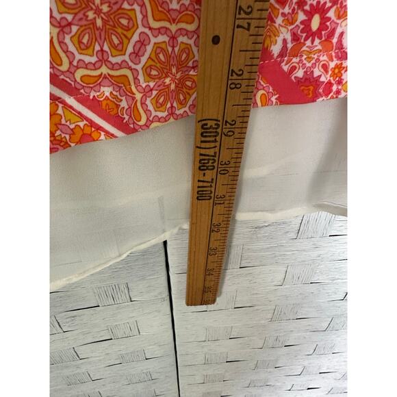 Rose & Oliver floral T-shirt sheer hem Paisley Bohemian TradMom plus size - Picture 8 of 10